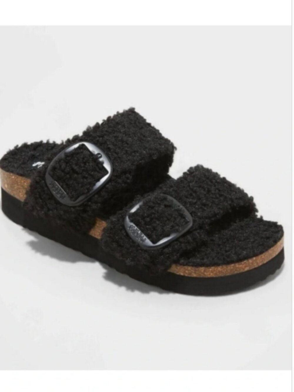 Mad Love Selema Black Boucle Lined Footbed Sandals 9 - Picture 11 of 11